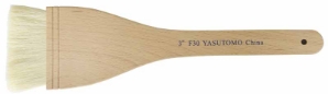 Brush Hake Sheep Hair 3 Inch wide Yasutomo YAS-F30, Student Hake brush, Yasutomo Hake, sheep hair brush, ceramic glaze brush, pottery brush, wash brush, Glaze Queen