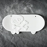 Low Fire - Sm Skater Skull Plaque 